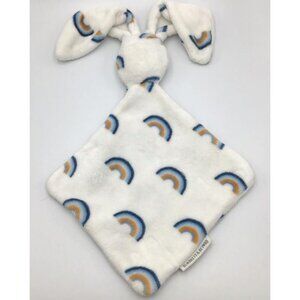 Blankets & Beyond Baby Lovey White Rainbow Bunny Rabbit No Face Plush Boy Girl